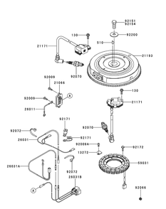 Kawasaki Fr730v-As05 Electric Equipment Diagram and Parts List for Z-FORCELZ54 (17BIDAGC-17BIDAGC010)(2015) Cub Cadet Lawn Tractor
